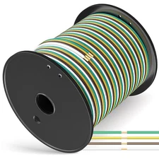 100FT Trailer Wiring Harness, 14 Gauge 4 Wire Trailer Wire, Wishbon... Fast Ship