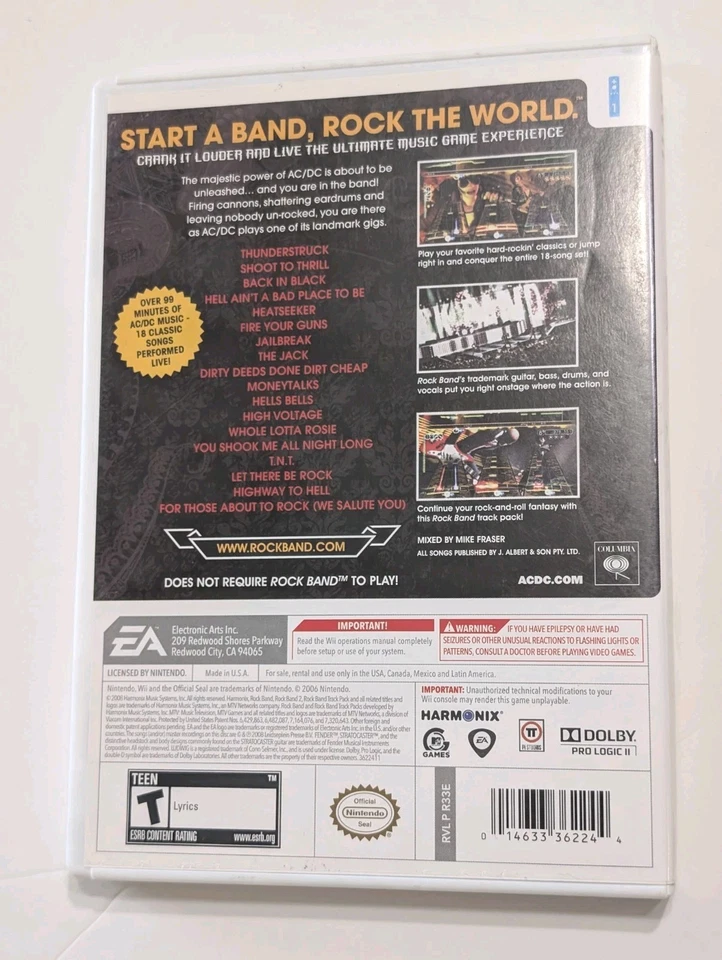 AC/DC Live: Rock Band Track Pack (Nintendo Wii ) Complete CIB - Image 2 of 4