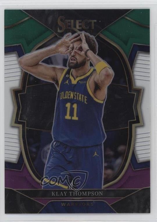 2022-23 Panini Select Concourse Green White Purple Prizm Klay Thompson #19 0nr3