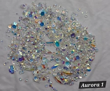 Swarovski Decor Scatter Crystals Assorted Colors & Shapes Loose Crystals Display