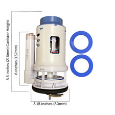 3-Inch Dual Top Button Flush Valve One-Piece Toilet Replacement