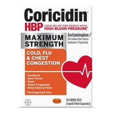 Coricidin HBP Maximum Strength Cold, Flu & Chest Congestion *03/2026*4 Liquid