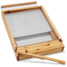 Bottom Board for Bee Hive, 100% Beeswax, Stainless Steel Mesh for 10 Frame Hive