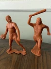 Pair 1960s Vintage 6” Louis Marx & Co MCMLXIII Caveman Cavemen Figures