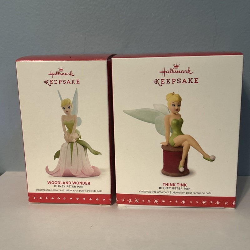 Disney Hallmark Keepsake Ornament Tinker Bell Lot Of 2 New In Box NIB 2015 2016