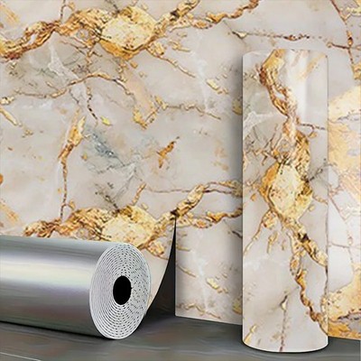 Self Adhesive Marble Wallpaper 40cm Waterproof Wall Sticker Peel Stick Home Deco