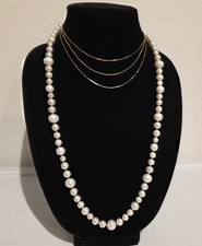Frame Chain Freshwater White Pearl Eyeglass Chain Converts To Necklace New