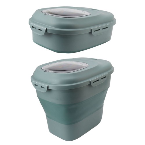 (Green)Food Storage Container Collapsible Cereal Storage Container 110.2 Lb - Picture 21 of 24