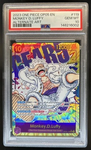 2023 One Piece New Era Monkey.D.Luffy Secret Rare Alt Art #OP05-119 PSA 10