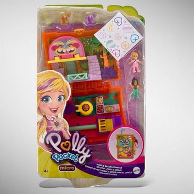 Polly Pocket Juice Box Jungle Safari Mini Playset 2019 2 Dolls 2 Sloths