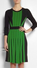 Michael Michael Kors Striped Navy & Green Midi Dress Designer SZ 10