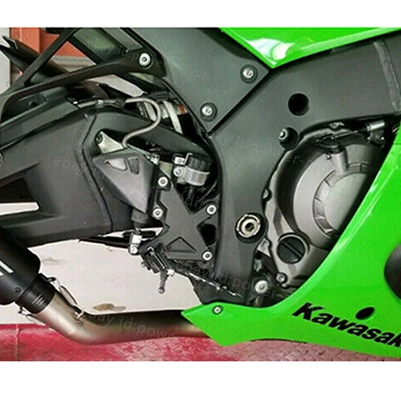 Silenciador de escape tubo de enlace medio puntas negras deslizables para Kawasaki Ninja ZX10R 2008-2020 Foto 3 de 4