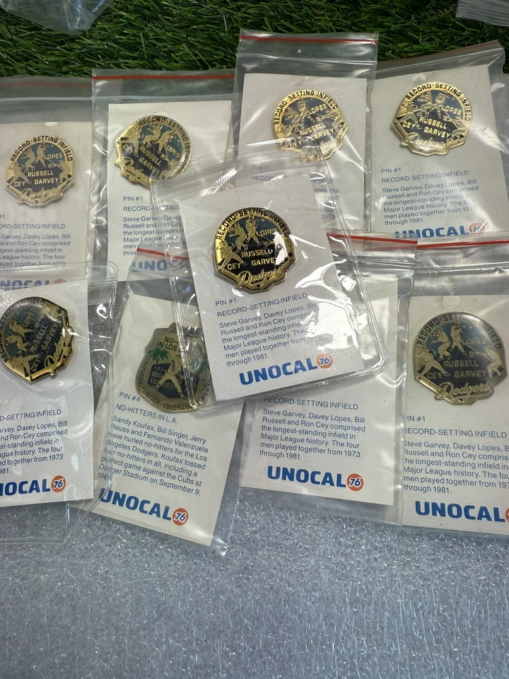 Dodgers Pin #1 Unocal 76 Record Setting Infield pin lot of 9 new old stock - Image 3 of 4