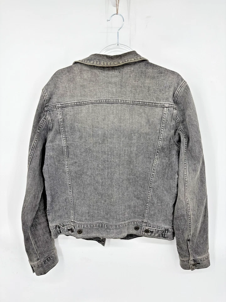 Vince. Washed Gray Denim Jacket Button Front Modern Grunge Casual Cool Girl - Image 2 of 4