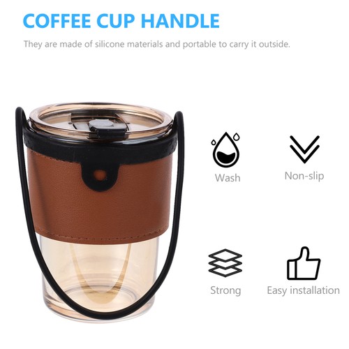 2 Pcs Silicone Cup Strap Multifunctional Holder Foldable Carrier Two Drink - Picture 7 of 12