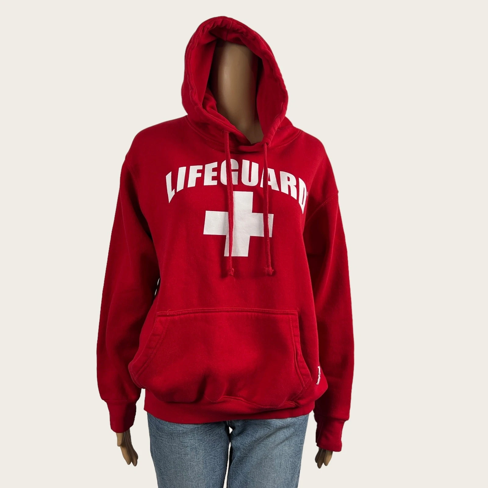 Lifeguard Womens SMALL Red White Spellout Hoodie Sweatshirt Kangaroo Pockets
Opens in a new window o