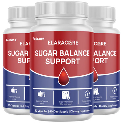 Elaracore Sugar Balance Support- Blood Support- 3 Bottles- 180 Capsules
