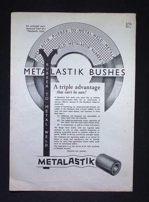 Original 1944 Reklame Metalastik Buchsen Gummi zu Metallschweißen