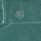 Vtg 90s Ralph Lauren women’s green 1/4 zip pullover with silver zipper and embroidered chest logo patch.