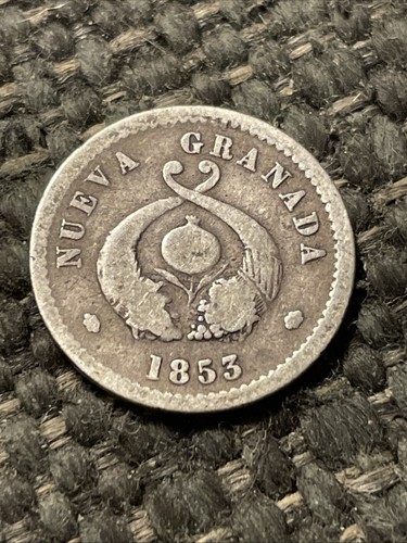 1853 1 Real Republic Of Nueva Granada Bogota Colombia Silver Coin (dw)