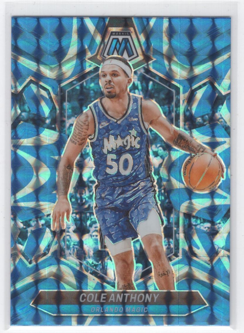 2023-24 Panini Mosaic Reactive Blue #165 Cole Anthony Orlando Magic Basketball Card