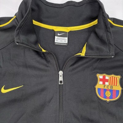 Nike FC Barcelona Track Jacket XXL Black Yellow Full Zip Soccer