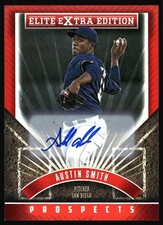 2015 Elite Extra Edition Austin Smith Red Foil On Card Auto #52 San Diego Padres