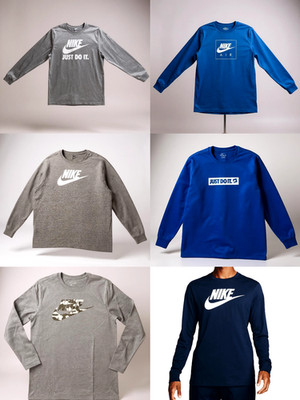 Nike Men's Long Sleeve Shirt Sportswear Swoosh Logo Athletic Sport Style T-Shirt