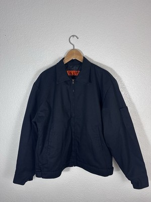 Vintage Red Kap Work Jacket Men s Dark Navy Zip Up Quilted Lined