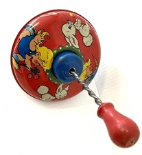 Vintage Red Tin Spinning Top 6' No 146 E1-71