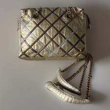 Authentic Bally Shoulder bag Gold Leather Fro...