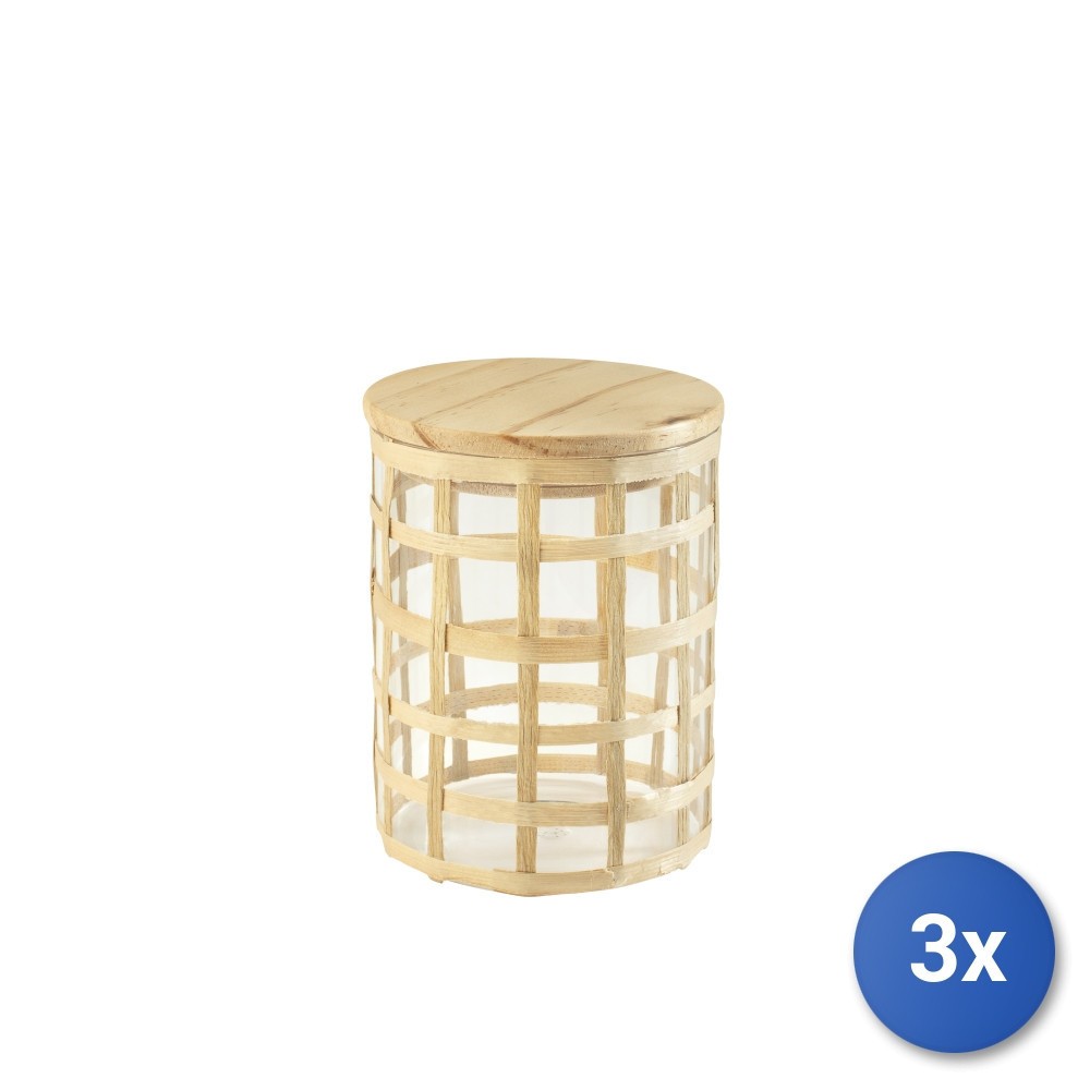 3X Transparent Borosilicate Glass Jar 800Cc