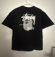 A Bathing Ape BAPE x Stussy Black Ape Head Gr...