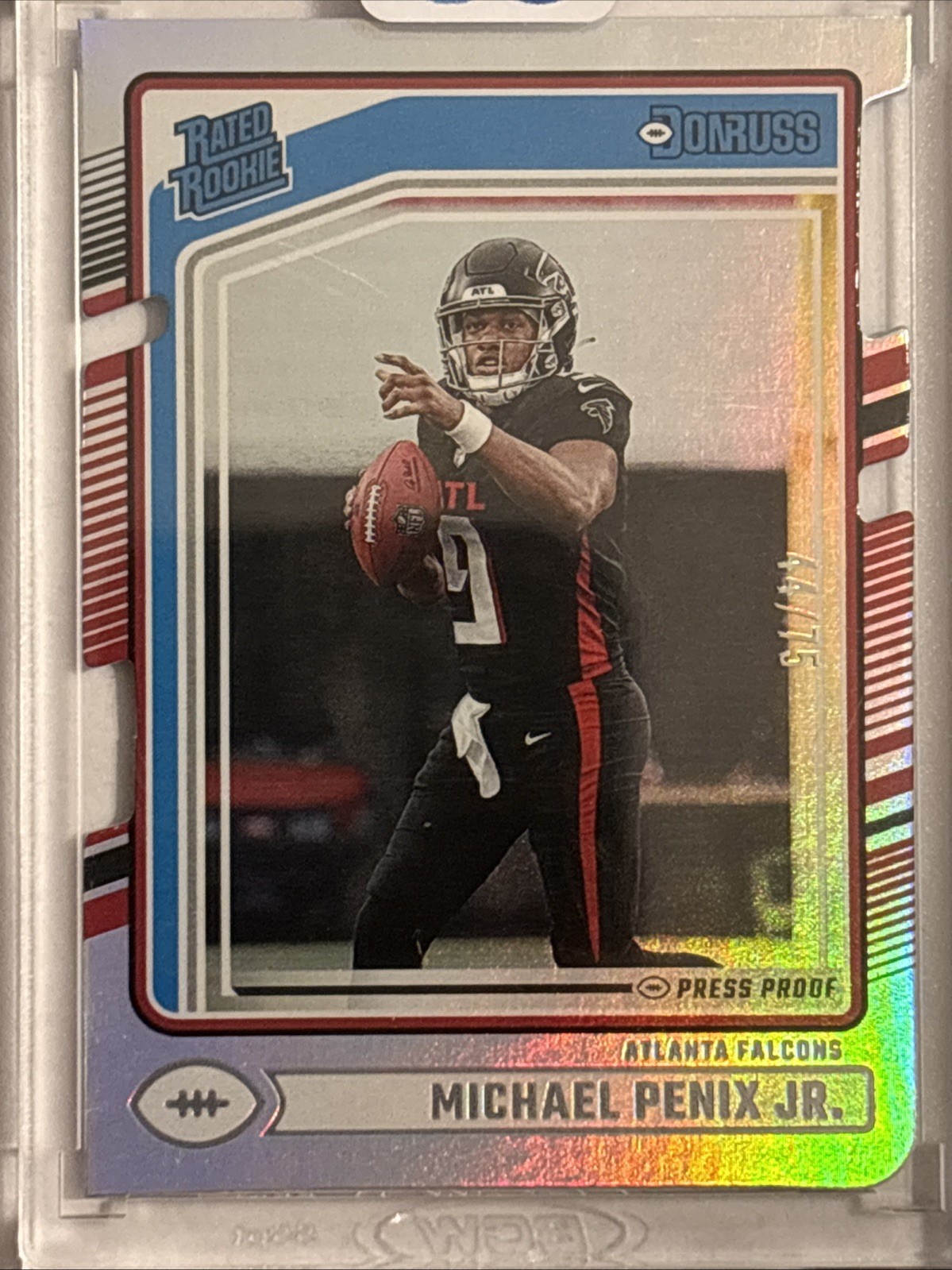 🔥 2024 Panini Donruss MICHAEL PENIX JR. SILVER DIE CUT 44/75 PRESS PROOF #308