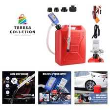 Fuel Transfer Pump with Auto-Stop Sensor, 5  Hose with Tank Adapter Portable ...