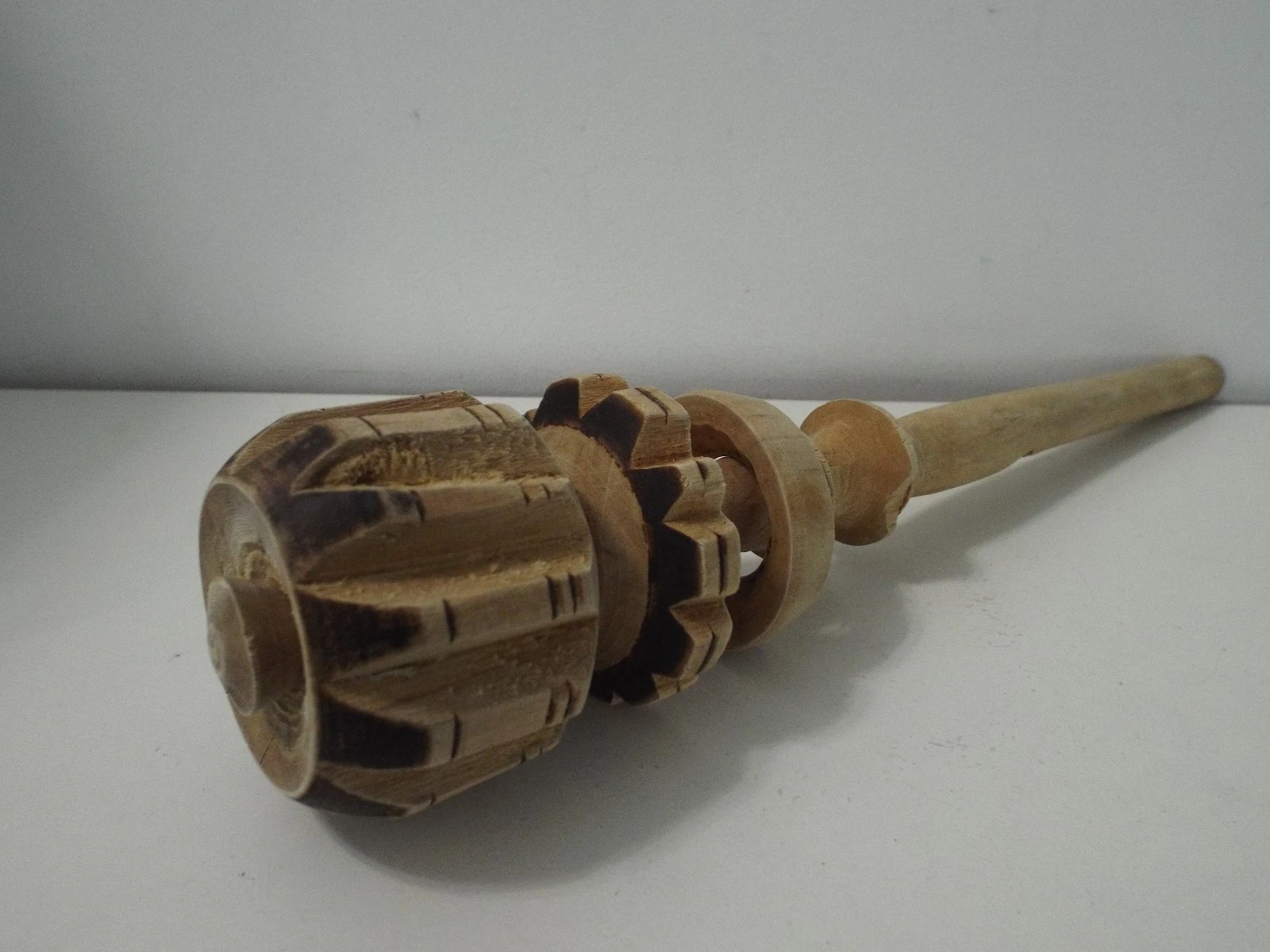 HandCarved "Traditional Mexican Molinillo" 12" Wooden HotChocolate Frother Whisk