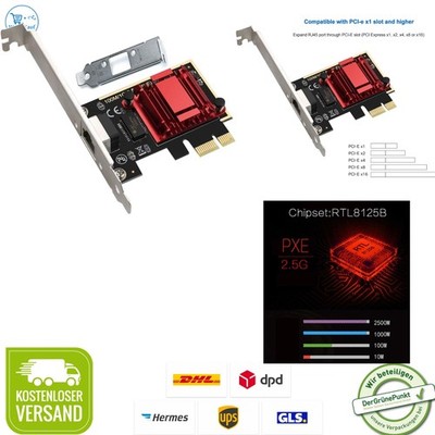 2.5G Netzwerk Adapter PCIe Gigabit Ethernet Karte LAN Controller LAN Card