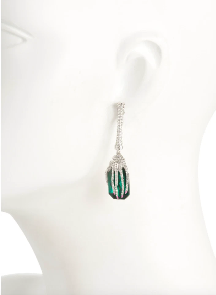 PENDIENTES COLGANTES PAVÉ ESQUELETO BETSEY JOHNSON NUEVOS CON ETIQUETAS Foto 2 de 4