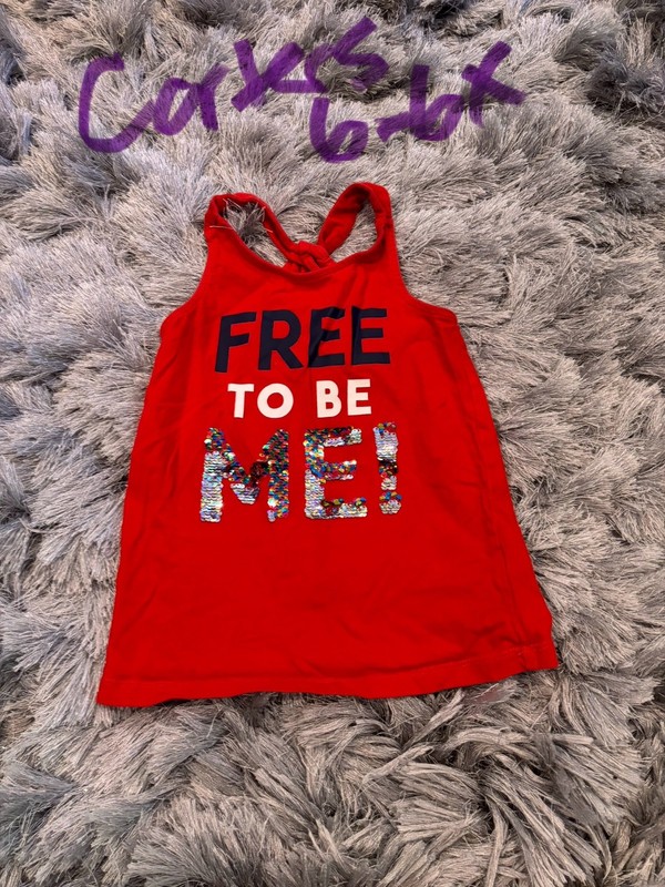 Girls Carters Fourth Of July tank top size 6-6X "Free to be Me!" 