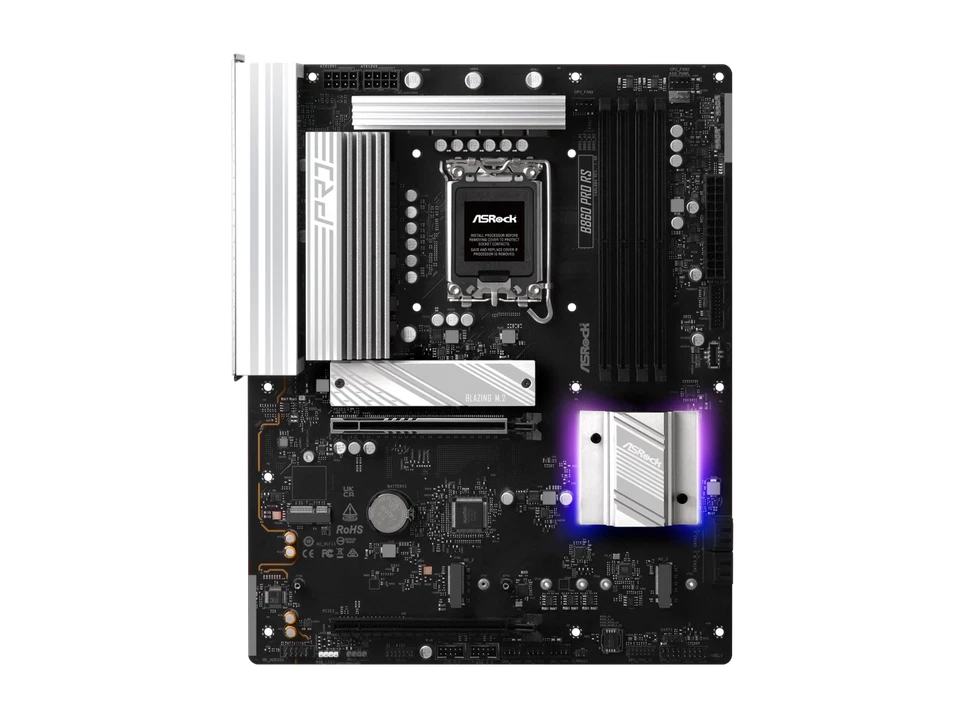 ASRock B860 Pro RS LGA 1851 Intel B860 SATA 6Gb/s DDR5 Intel Core Ultra ATX - Image 2 of 4