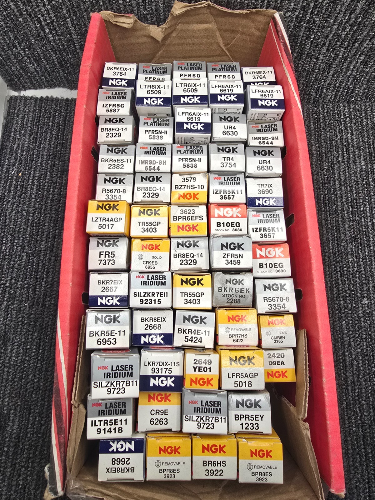 QTY 58 NGK Mixed Spark Plugs 3764 6458 5887 6509 6619 2329 5838 6630 6544 2382