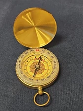 COMPASS BRASS LIDDED HIKING GEAR SPORTS HIGH QUALITY 2" DIA