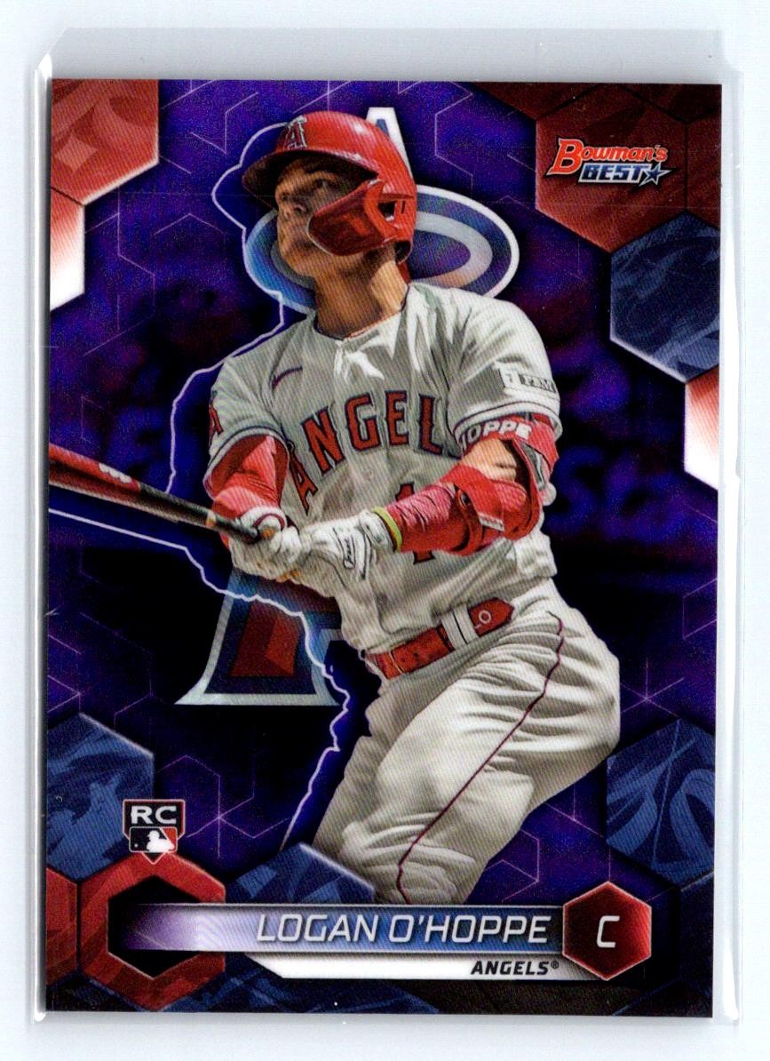 2023 Bowman's Best #10 Logan O'Hoppe Purple Refractors #/250 Los Angeles Angels