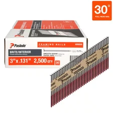 3 In. X 0.131-Gauge 30-Degree Brite Smooth Shank Paper Tape Framing Nails (2500 