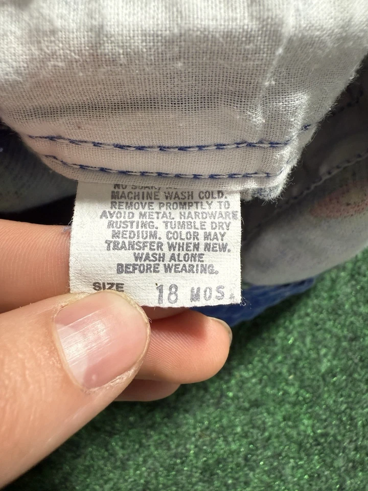 Mono babero vintage Oshkosh B’Gosh aviones de pana estrellas hecho en unión 18mos LEER Foto 3 de 4