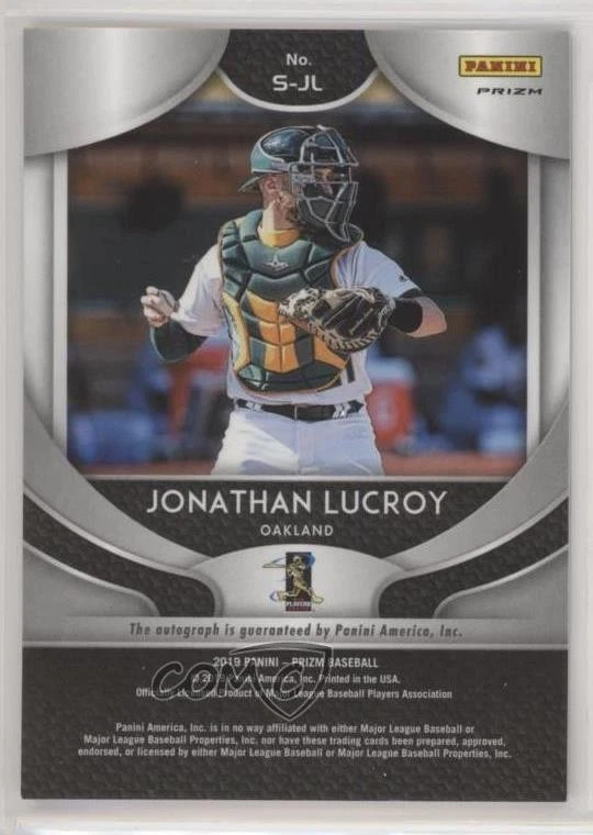 2019 Panini Prizm Signatures Jonathan Lucroy #S-JL Auto - Image 2 of 2