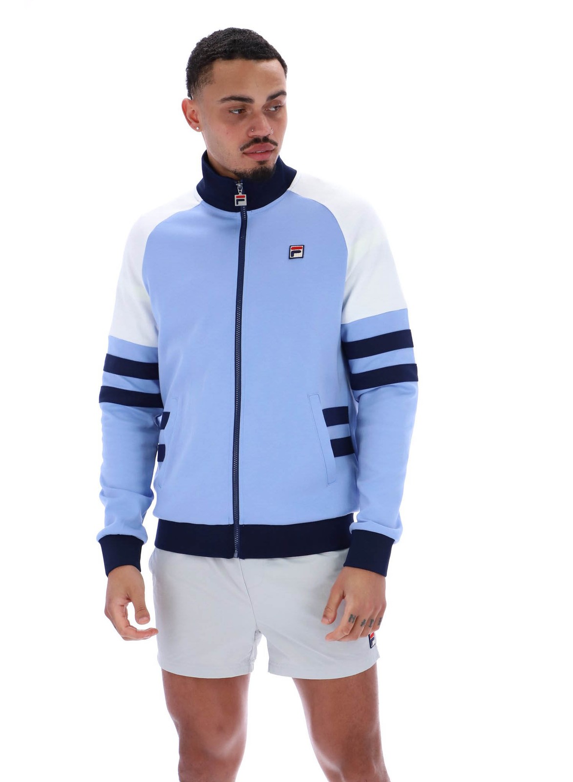 Fila Vintage Track Top FILA Founder 2 Track Jacket in Vista Blu Fila Navy Bianco