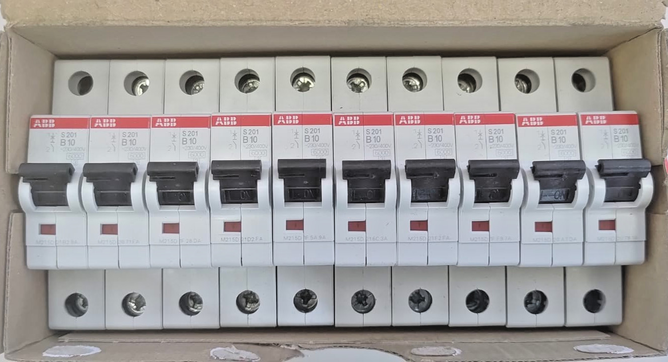 10x ABB S201-B10 Circuit Breaker B10 1-Pole 10A 230/400V OVP