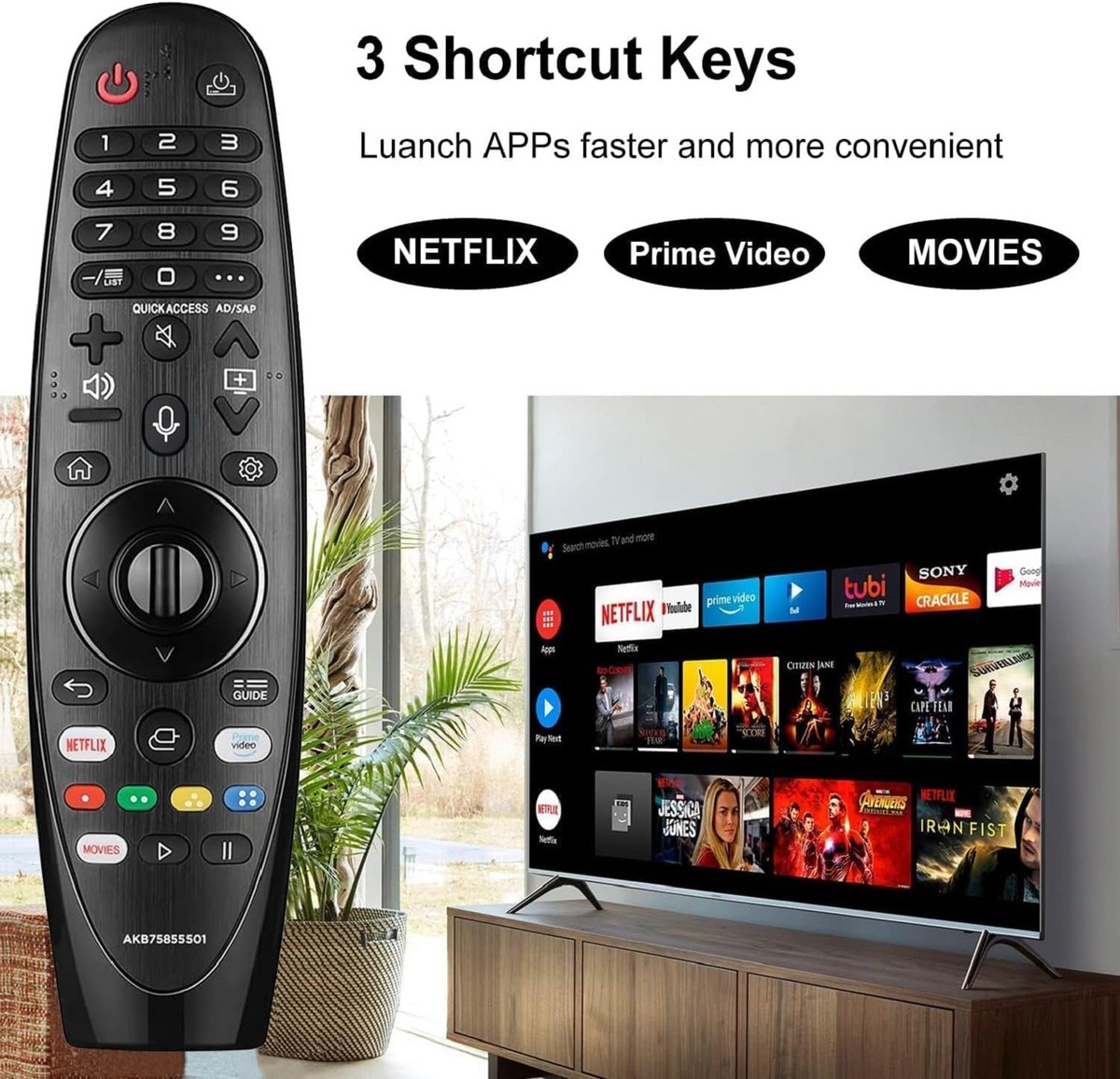 Télécommande Neuve Pour LG 43UJ750 / 43UJ7509 / 43UJ750V - Marque Infrashop, Compatible