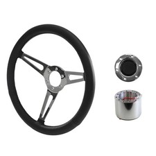 Steering Wheel Kit Shelby-style Simulated Leather 15 6-bolt Mustang 64-12 B...